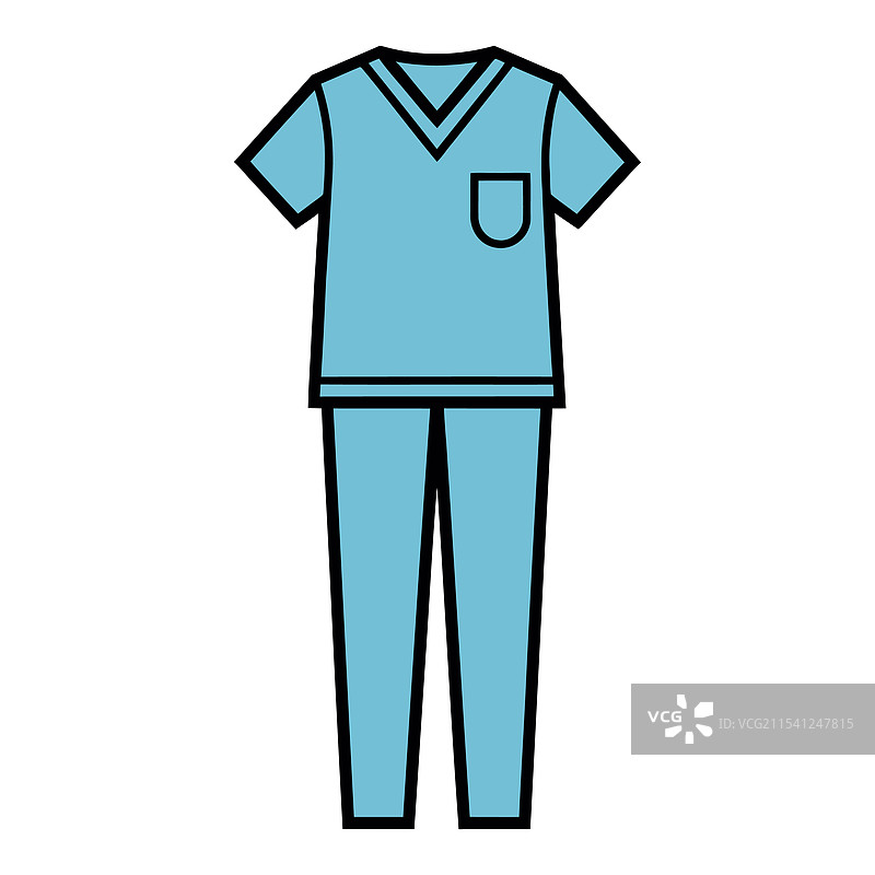 蓝色医疗工作服套装图片素材