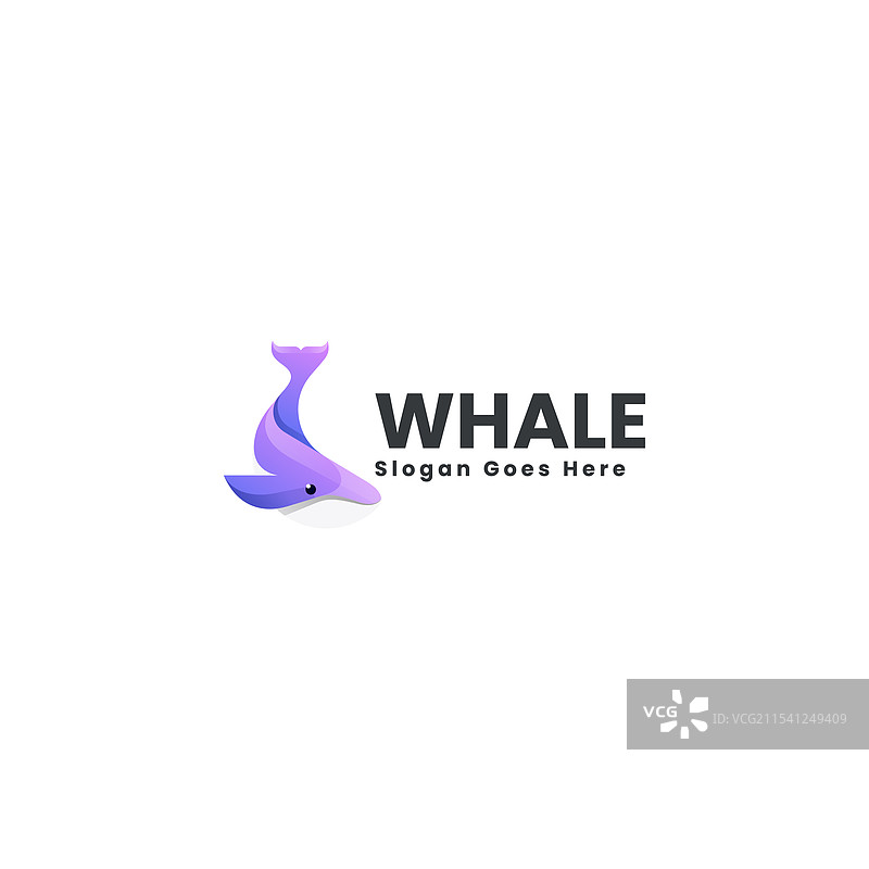 鲸鱼渐变彩色标志图片素材