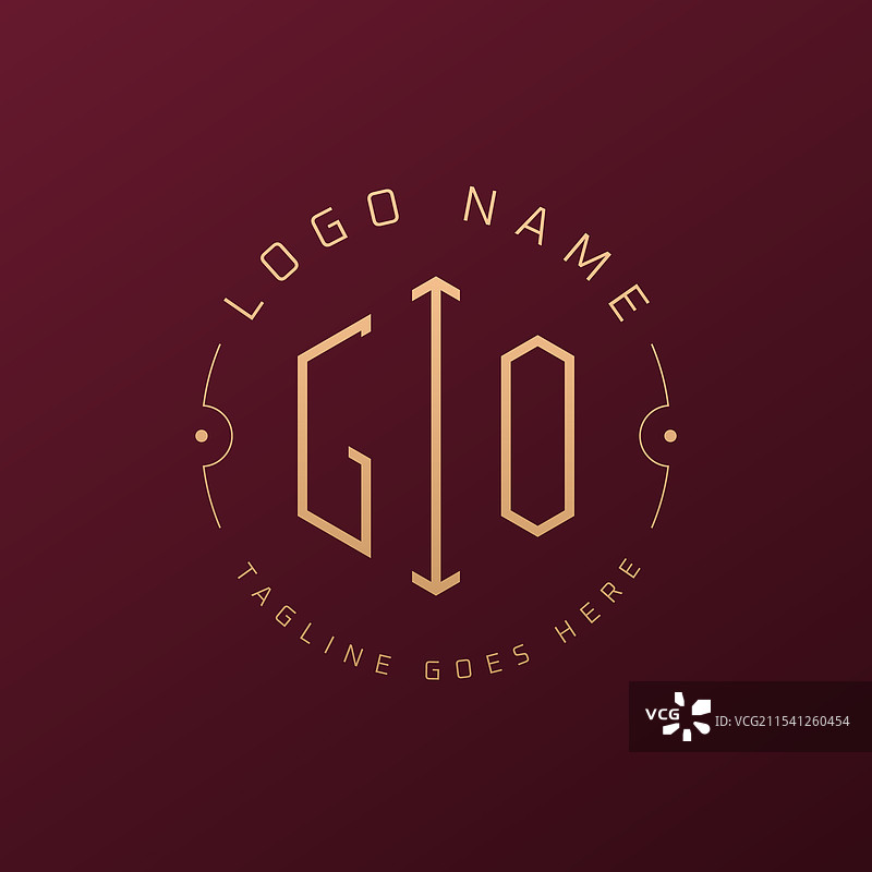 奢华的GIO标志设计，优雅的字母GIO图片素材