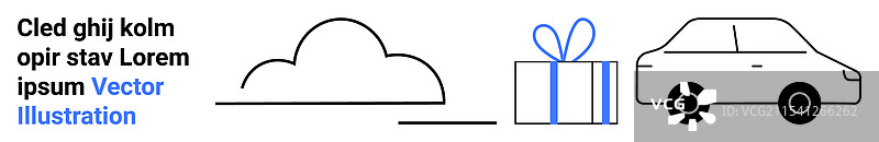 停在礼物盒旁边的汽车，上面系着一个蝴蝶结图片素材