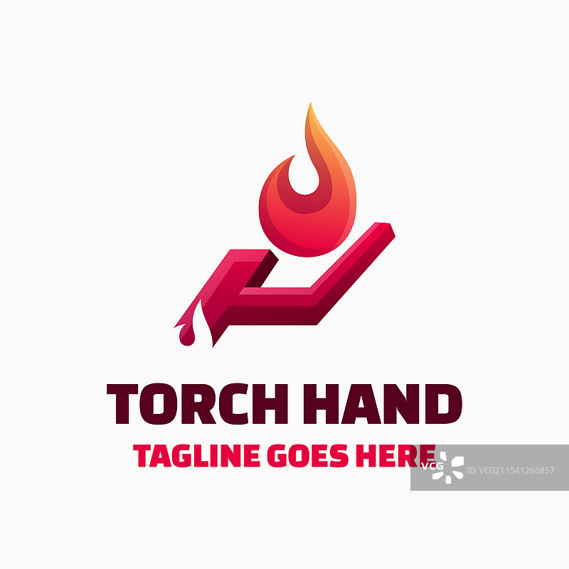 彩色火炬手绘渐变标志图片素材