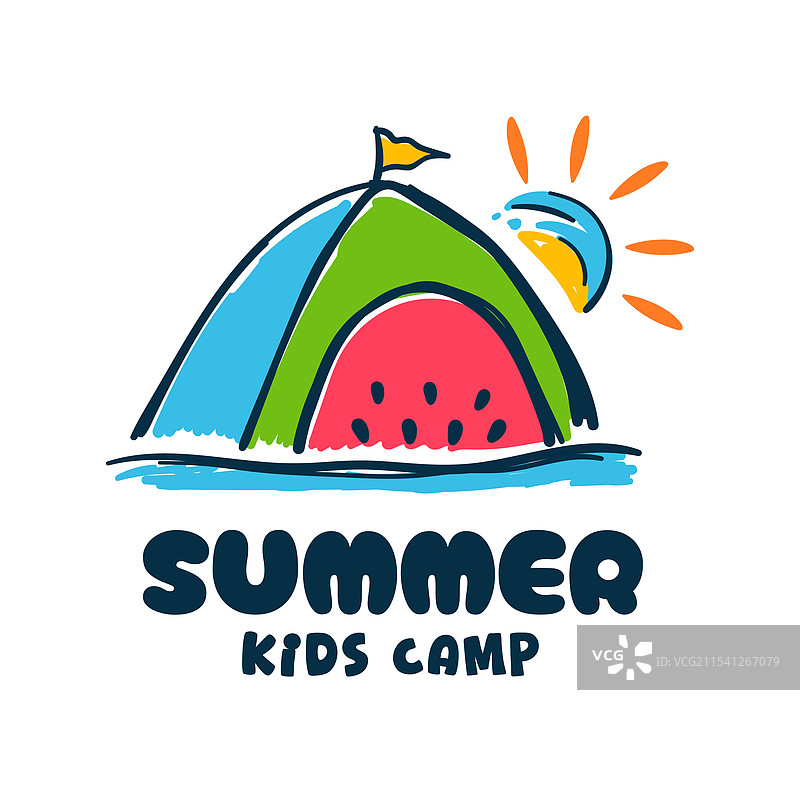 夏季儿童营图标或符号图片素材