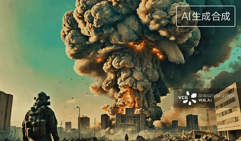 【AI数字艺术】城市爆炸图片素材