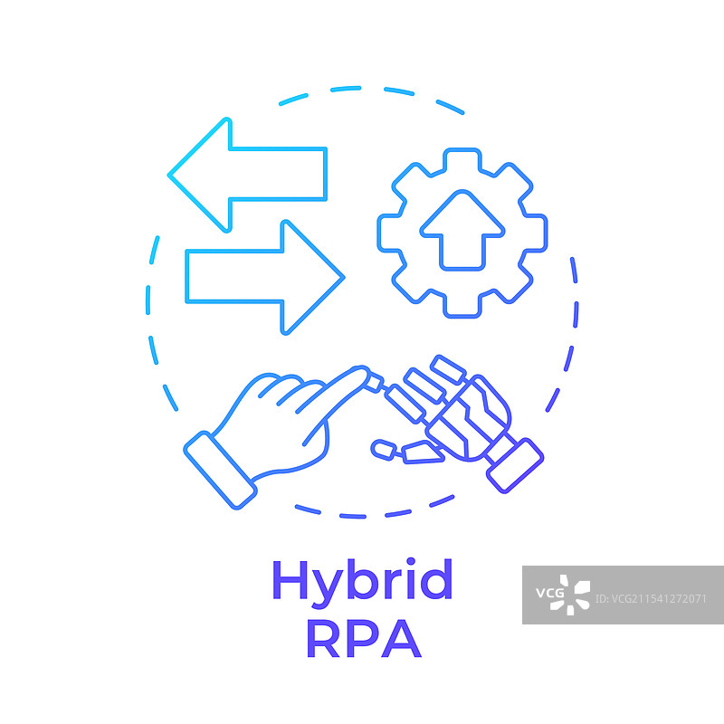 混合RPA蓝色渐变概念图标图片素材
