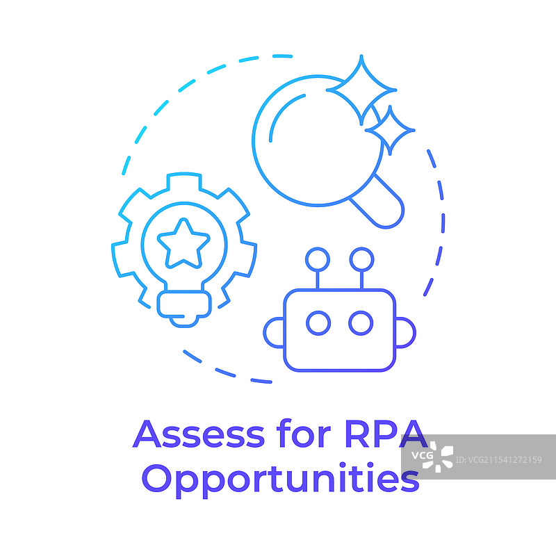 评估RPA机会的蓝色渐变图片素材