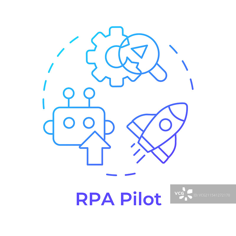 RPA飞行员蓝色渐变概念图标图片素材