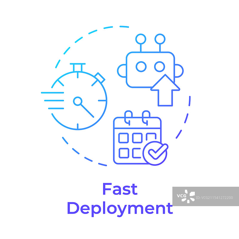 快速部署蓝色渐变概念图标图片素材