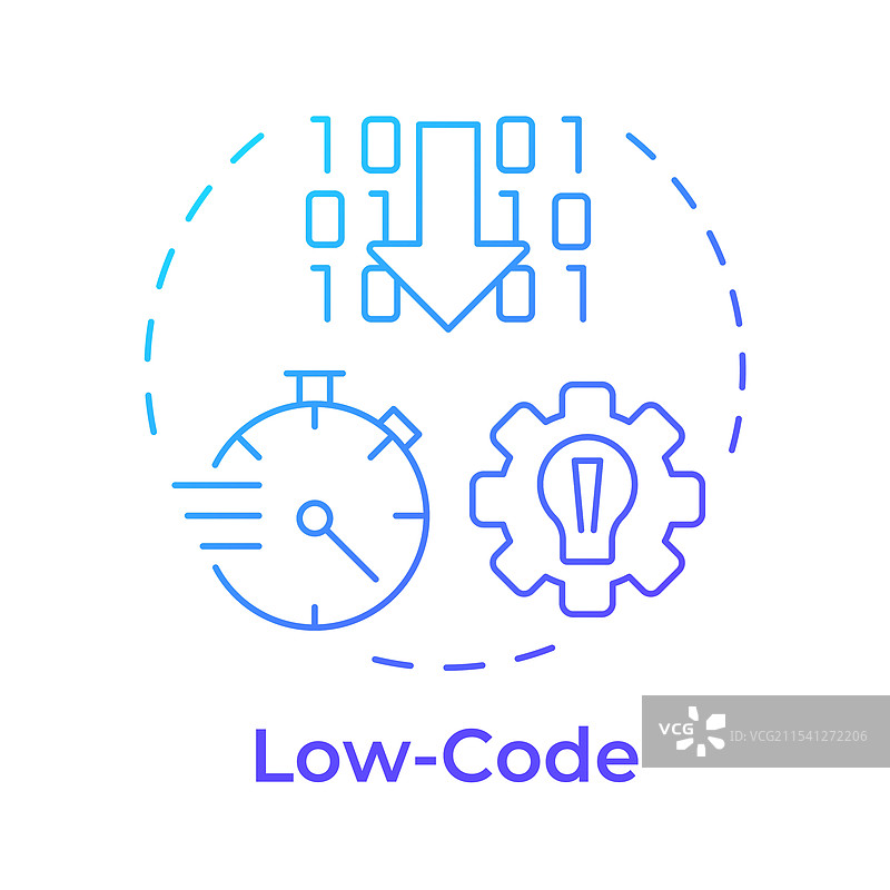 低代码蓝色渐变概念图标图片素材