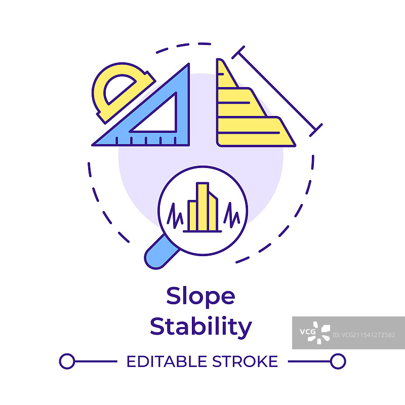 坡稳定性多色概念图标图片素材