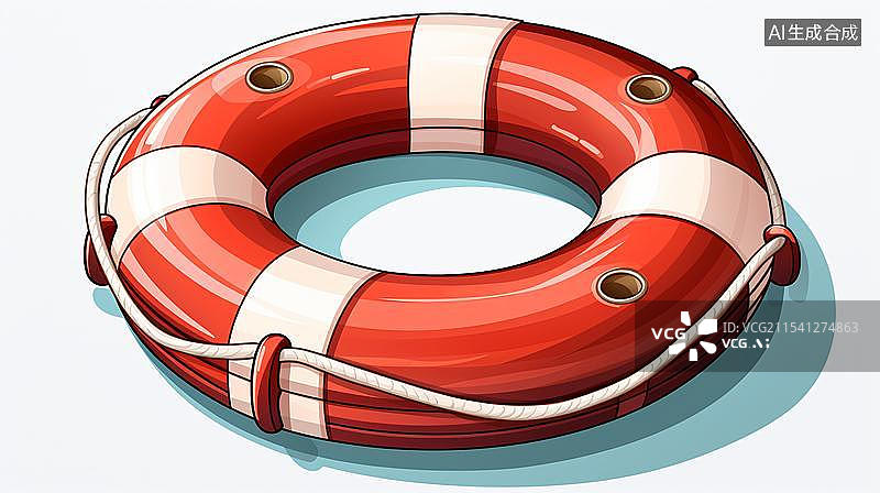 【AI数字艺术】一个红色救生圈图片素材