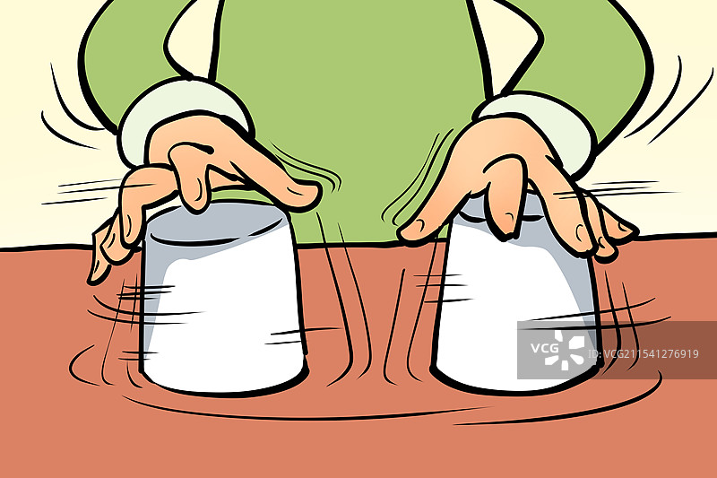 表演三仙归洞魔术的人卡通漫画风格插画图片素材