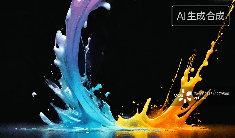 【AI数字艺术】色彩飞溅图片素材