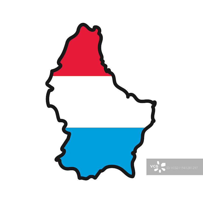 卢森堡地图与国旗结合在一起图片素材