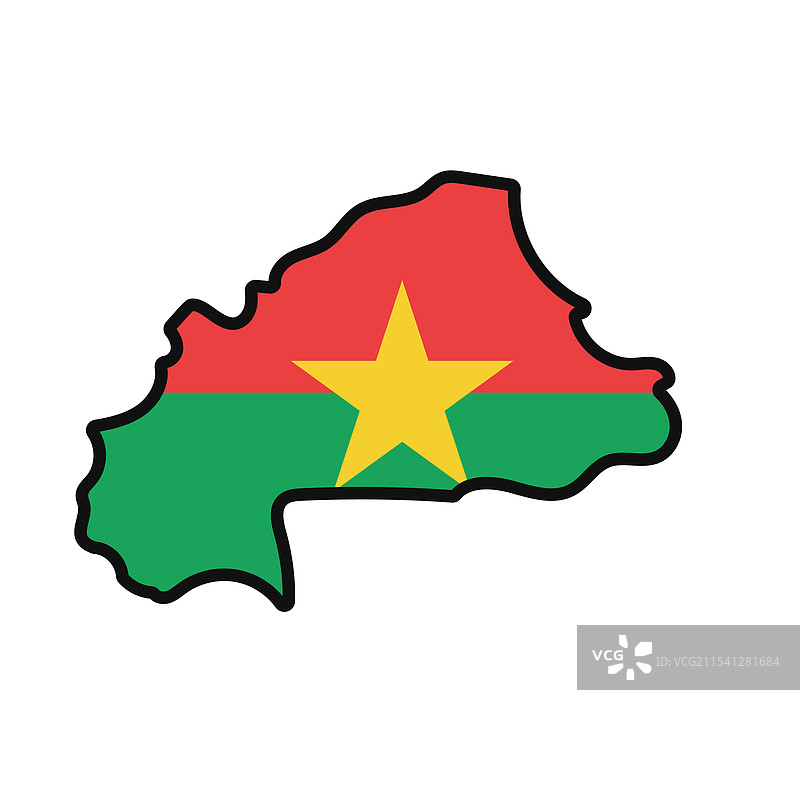 布基纳法索地图与国旗融入其中图片素材