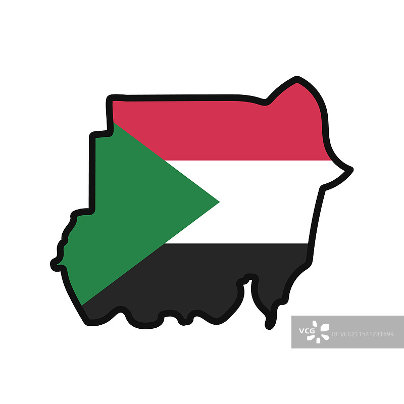 苏丹地图与国旗结合的图案图片素材