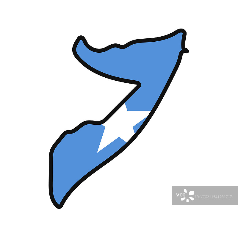 索马里地图与国旗结合在一起图片素材