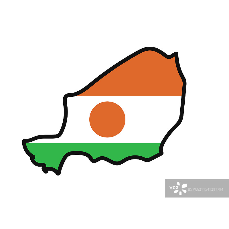 尼日尔地图与国旗结合的图案图片素材