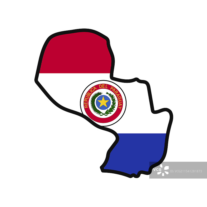 带有国旗的巴拉圭地图图片素材