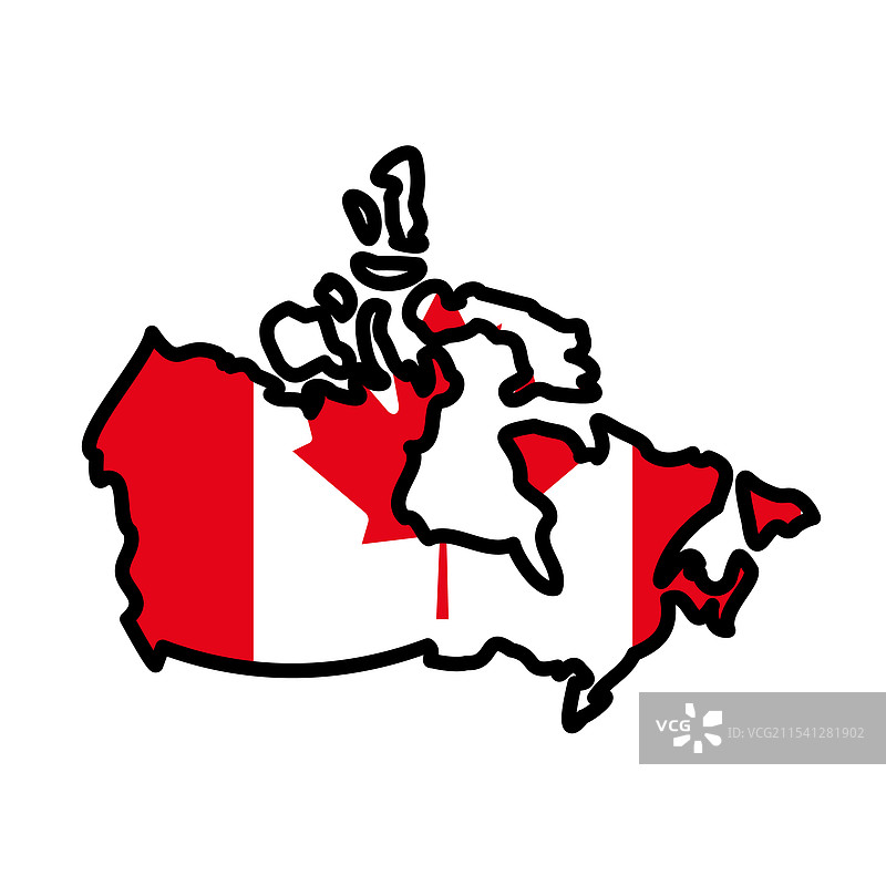 带有国旗的加拿大地图图片素材