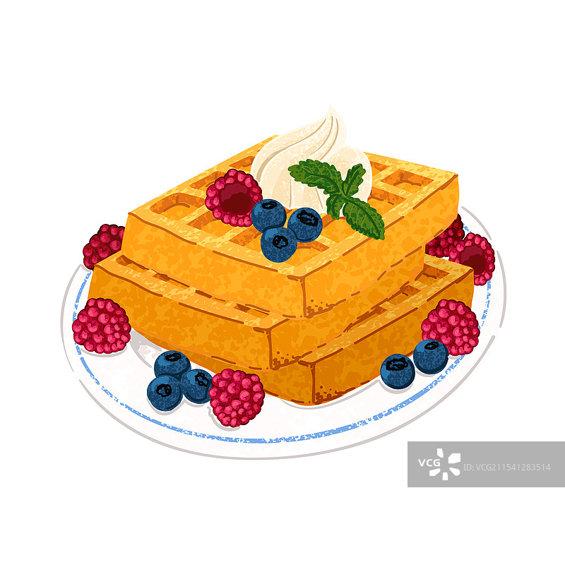 五颜六色的华夫饼放在盘子上图片素材