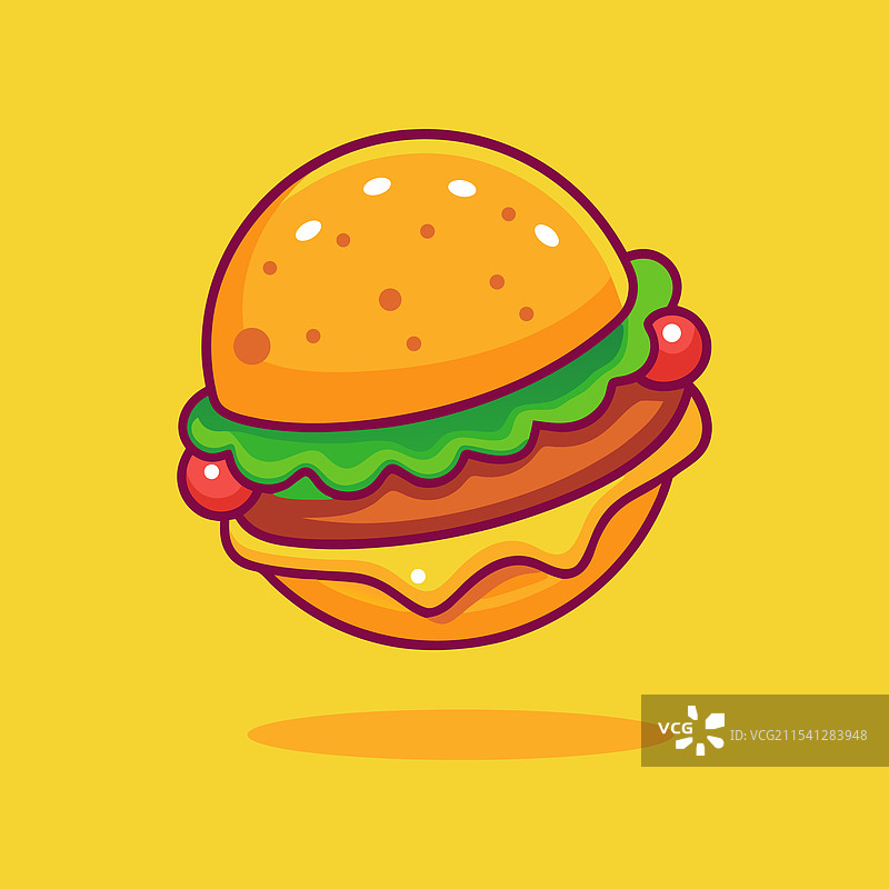 汉堡包卡通图标图片素材