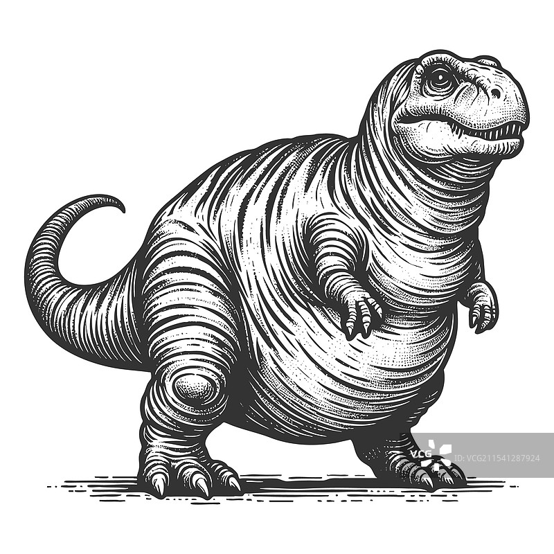 胖乎乎的恐龙雕刻图片素材