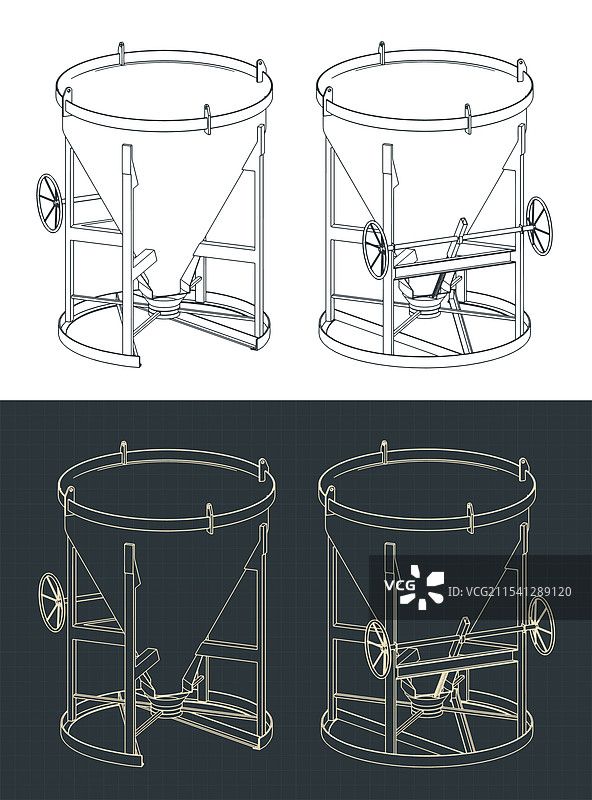 锥形混凝土桶蓝图图片素材