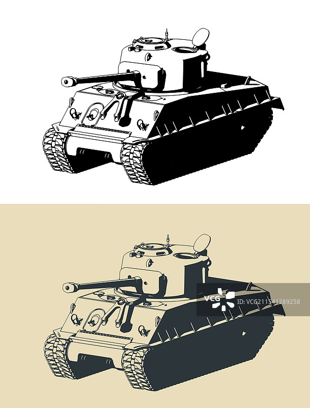 历史悠久的M4谢尔曼坦克图片素材