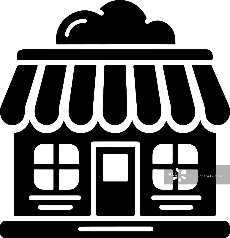冰淇淋店剪影图标图片素材