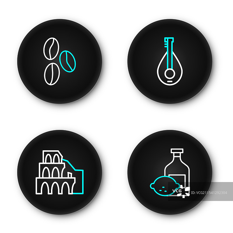罗马斗兽场旁的利蒙切洛酒瓶图片素材