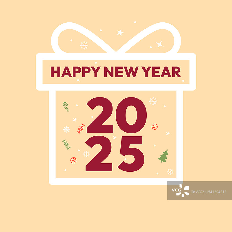极简扁平设计的新年快乐 2005图片素材