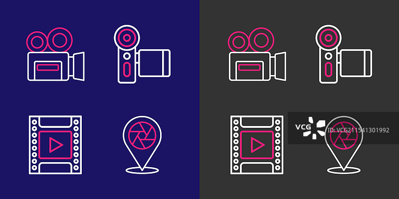 设置线条相机快门胶卷盒图片素材