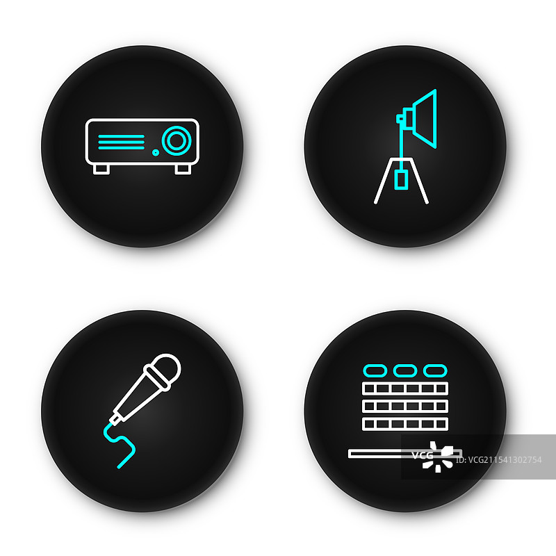 电影院的放映厅，配有座位和麦克风图片素材