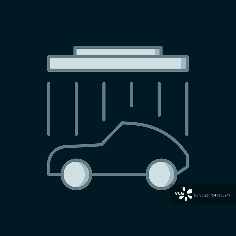 黑色背景上的线条洗车图标图片素材
