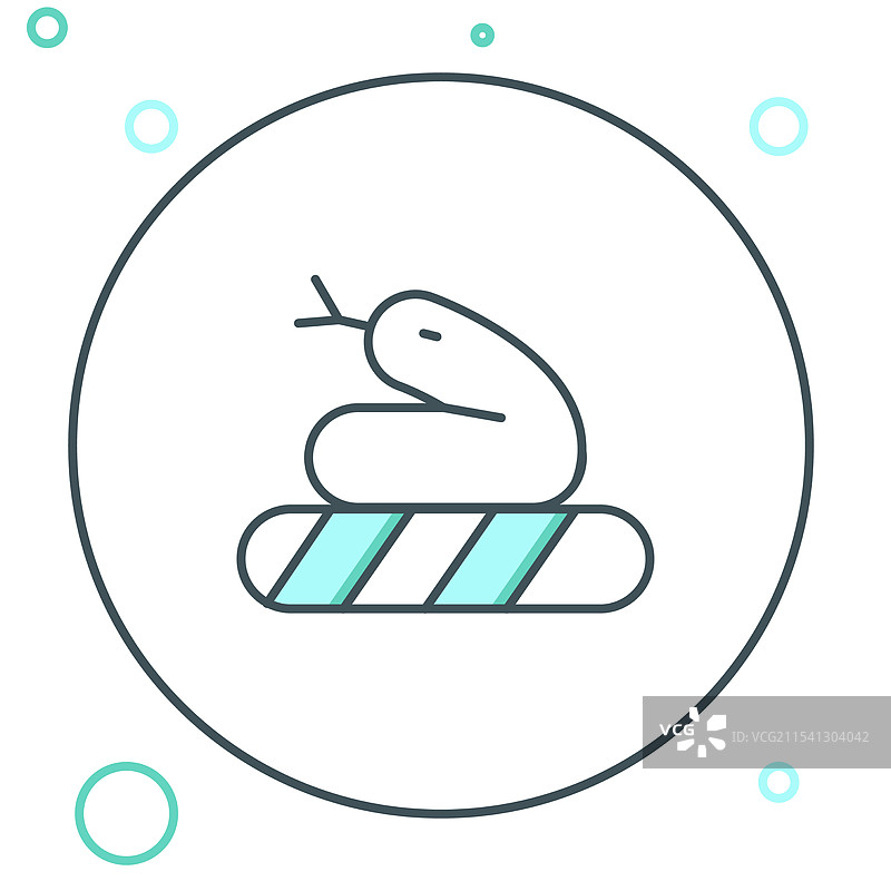 白色背景上的线条蛇图标图片素材