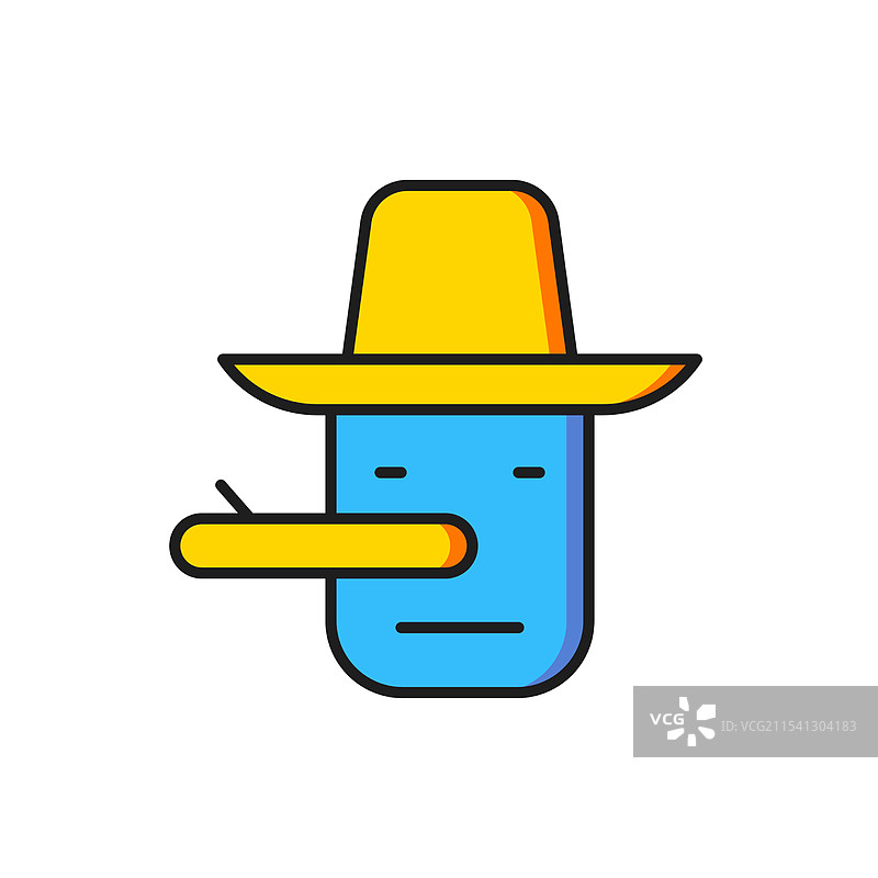 彩色匹诺曹图标，背景为白色图片素材