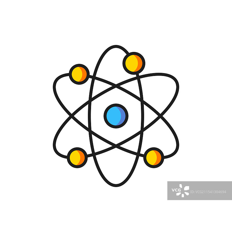 彩色原子图标，背景为白色图片素材