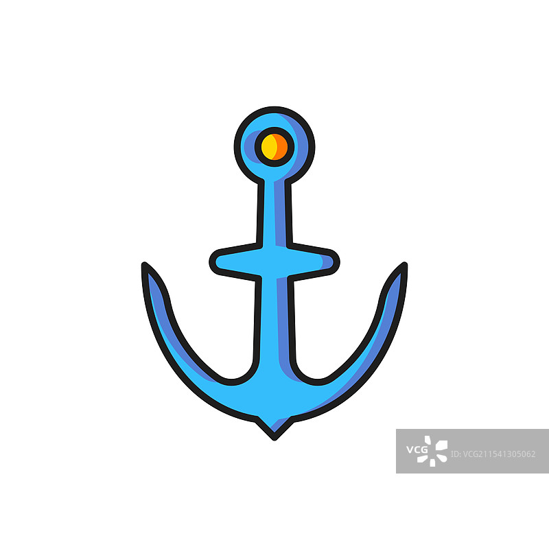 彩色锚图标，背景为白色图片素材