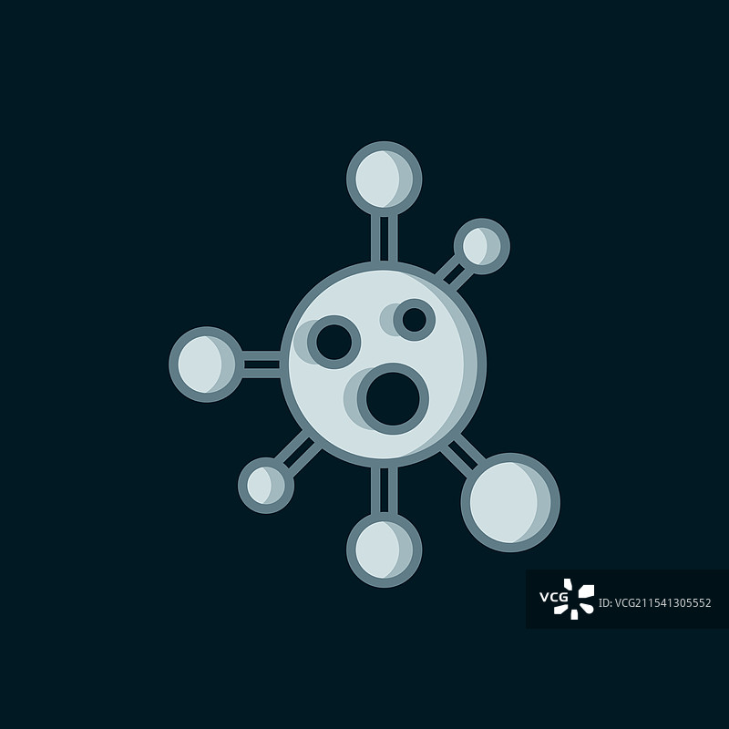 线性分子图标，背景为黑色图片素材