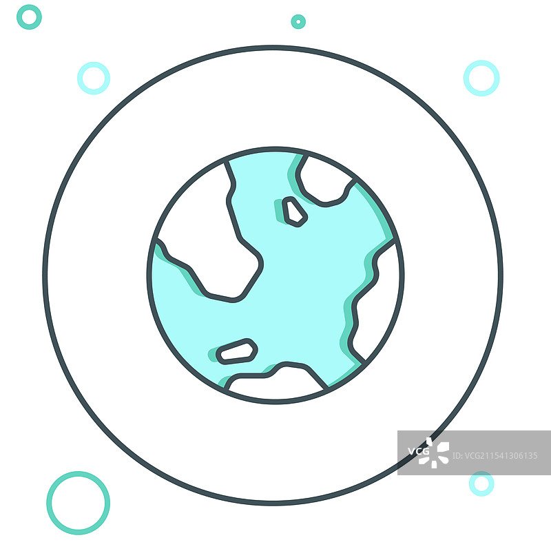 白色背景上的线条地球仪图标图片素材