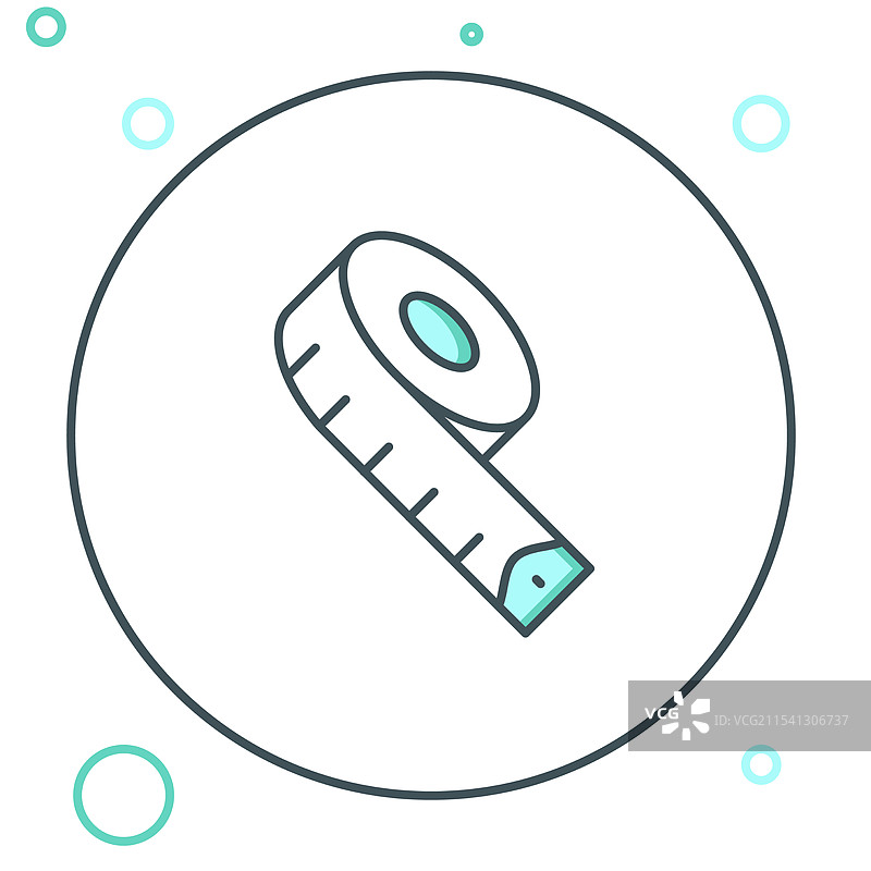 白色背景上的线性测量带图标图片素材
