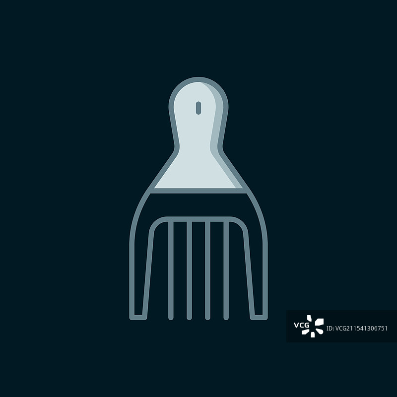 黑色背景上的线条发夹图标图片素材