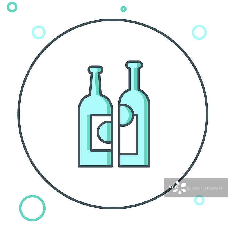 白色背景上的一排酒瓶图标图片素材