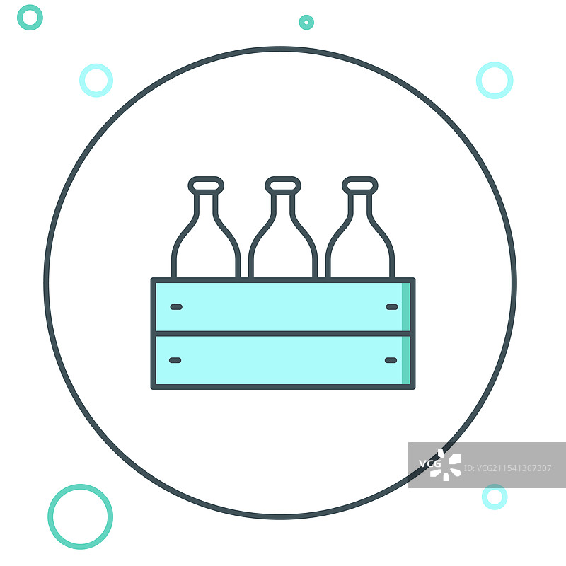 木箱中的一排酒瓶图标图片素材