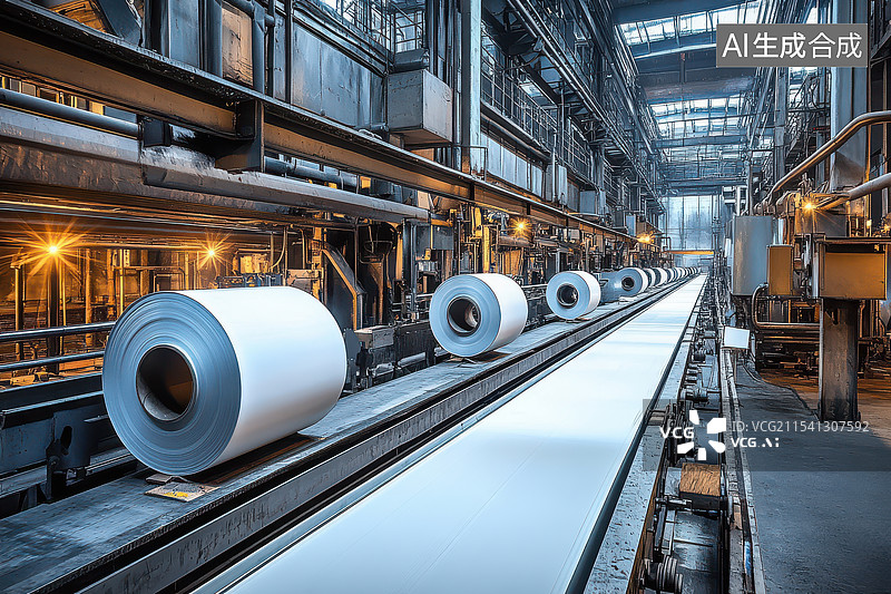 【AI数字艺术】大型造纸厂的车间图片素材