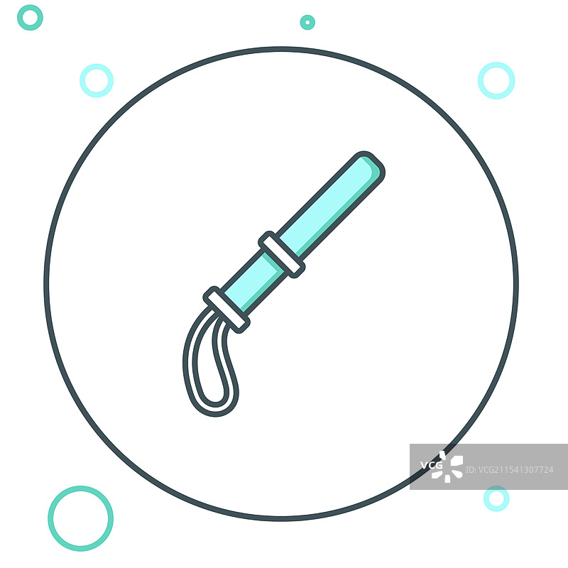 警察橡胶警棍图标，背景为白色图片素材