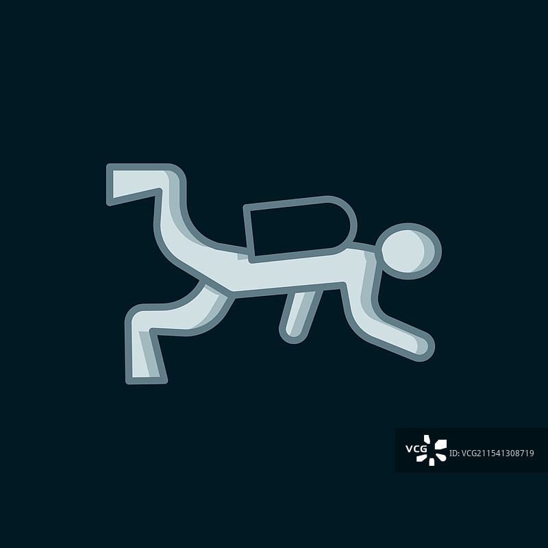 黑色背景上的潜水员图标图片素材