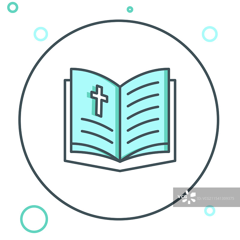 圣经书籍图标，线条风格，背景为白色图片素材