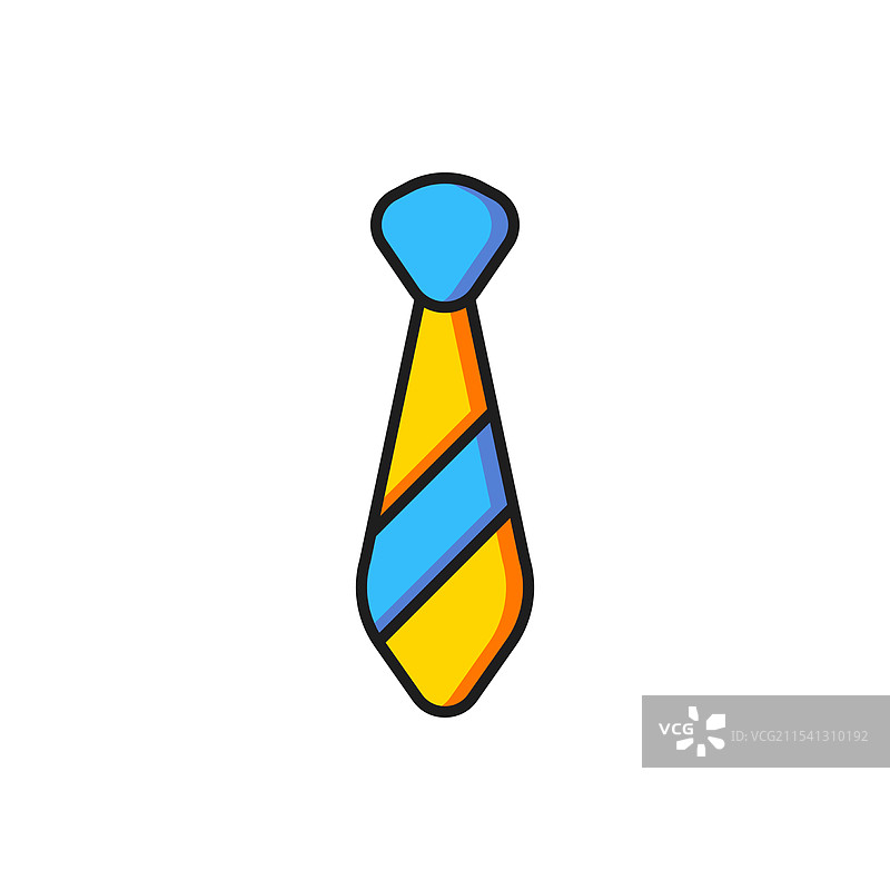 彩色领带图标，背景为白色图片素材
