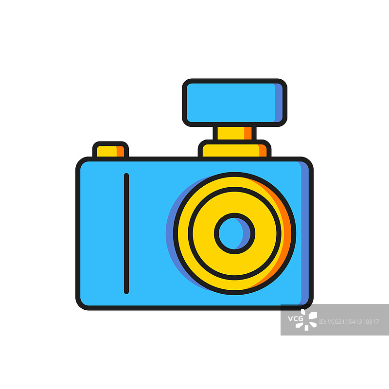 彩色相机图标，背景为白色图片素材